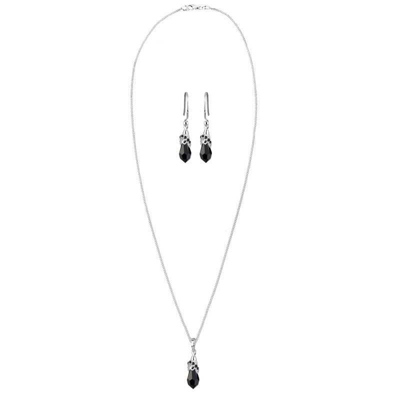 Elli Crystal Jewellery Set 925 Sterling Silver, Metal, Crystal