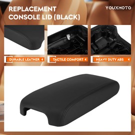 Youxmoto Center Console Lid Fit for Nissan Altima 2013 2014 2015 2016 2017 2018; Black Armrest Cover PU Leather and ABS Back Plate
