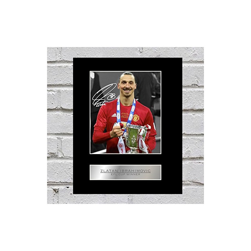 Zlatan Ibrahimovic Signed Mounted Photo Display EFL Cup Winner Manchester
