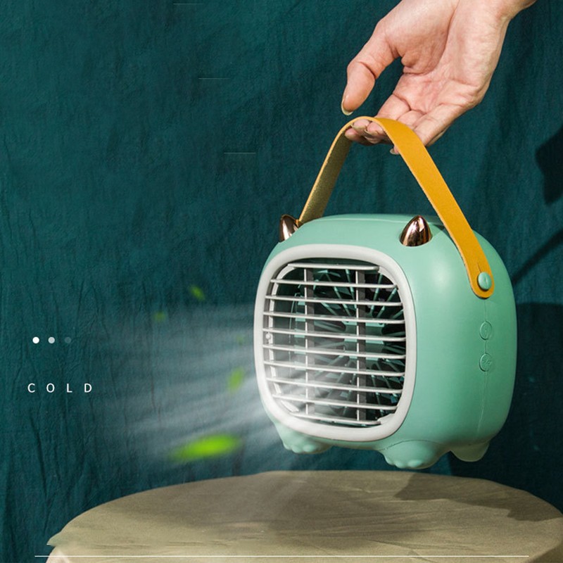 USB Desk Fan Mist Spray 3 Speed Modes Soft Handle