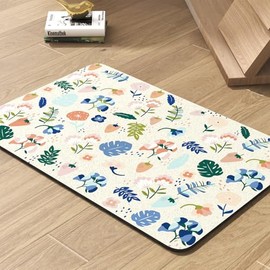 Pet Feeding Mat-Absorbent Dog Mat for Food and Water Bowl-No Stains Quick Dry Dog Water Dispenser Mat（LIGHTFLOWERS,17"x28"