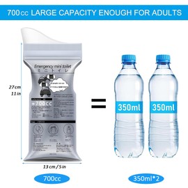 Magic Diary Disposable Urinal Bag, 8/12/24 Pack Unisex Emergency Urine Bag, Portable Camping Pee Bag, Travel Urine Bag Vomit Bag for Traffic Jams, Drivers, Pregnant, Patient, Kids (Grey-12 Pack)