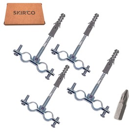 SKIR'CO Double Pipe Bracket for 16-20 mm Pipes, Pipe Support for Wall and Ceiling Mounting, Pipe Clamps (Pack of 4)