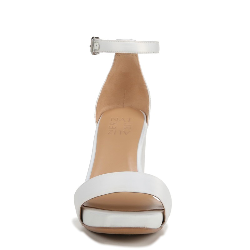 Naturalizer Womens Joy Sandal Pearl White Satin Fabric 8 M