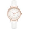 NUOVO Women's Watch White Leather Strap Rose Gold Case Elegant