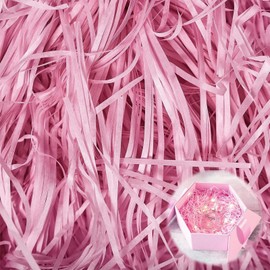 Hengrongshen Gift Filler, 500 g Filling Material for Packages, High-Quality Shredded Paper, Gift Box Decoration for Christmas, Wedding, Anniversary, Valentine's Day Party (Pink)