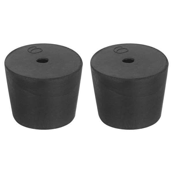 uxcell 2 Pcs 1-Hole Rubber Stopper, Tapered Lab Seal Tube