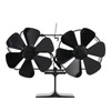 6 Blades Heat Powered Stove Fan Dual Head Fireplace Fan
