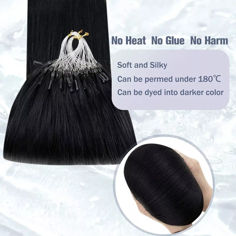 Hetto Extensiones Cabello Natural Negro Jet 18in 50gramos