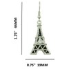 Lilylin Designs Black Eiffel Tower with Clear Crystal Dangling Pierced