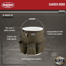 Bucket Boss - Garden Boss Bucket Tool Organizer (Fits 5 Gallon Bucket), Bucket Organization (GB20010)