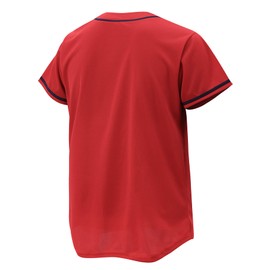 Solid Baseball Jersey Shirt for Men and Women, Plain Short Sleeves Button Down T-Shirt(Red S)