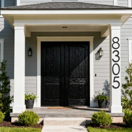 12 Inch Large house Numbers for Outside Modern,Metal Black Large Address Numbers For House Matte Black House Numbers Floating Flush Mount Aluminum Home Address Numbers 2