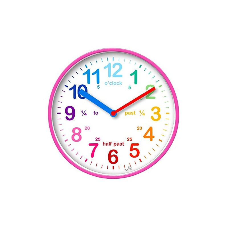 Acctim Wickford Kids Teaching Wall Clock Quartz Rainbow Dial Quarter