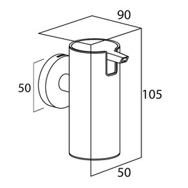 Tiger Boston Soap Dispenser Extra Small, ABS, Stainless Steel Brushed, 5 x 10.5 x 9 cm