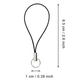 PENTA ANGEL Lanyard Phone Ring Straps 50Pcs Black Cell Phone Split Ring Charm Cords for Hanging Charm USB Drive Keychain DIY (50, Black)