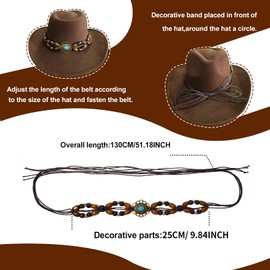 nemokamai Cowboy Hat Bands for Men Women, Braided Hatbands Belt for Straw/Sun/Beach Hats Multicolor
