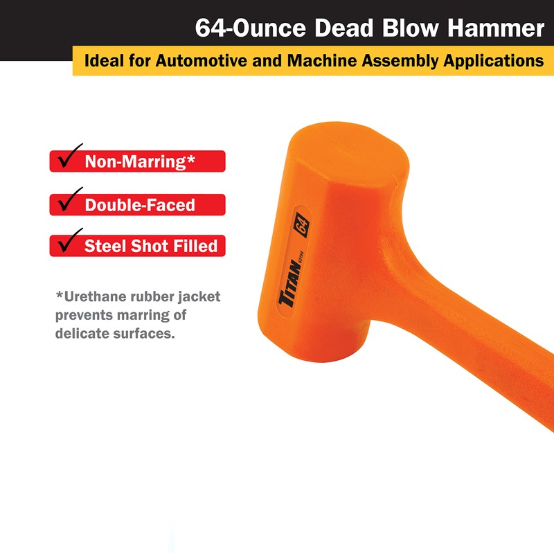 Titan 63140 3-Piece Dead Blow Hammer Set | Includes 32oz,