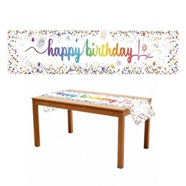 CYNOSURETECH 1 Piece Of Colorful Birthday Tablecloth, Star Tablecloth, Decorative Tablecloth, Colorful Printed Tablecloth, Multi-Person Party Tablecloth, Children's Cartoon Tablecloth