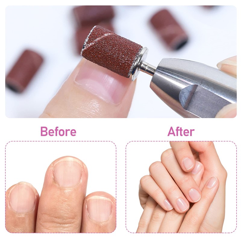 300Pcs Sanding Bands for Nail Drill, 80#120#150#180#240#Grit Sanding Bands with