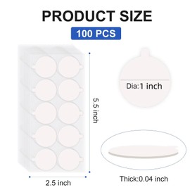 Hasefam 100Pcs Double Sided Tape for Acoustic Foam Panels, Removable Mounting Tape Wall Strong Adhesive Sound proofing Transparent Putty Clear Sticker Heavy Duty 1inch Round