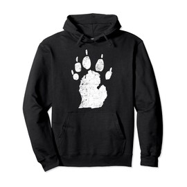 Michigan Bear Claw Hoodie Vintage Great Lakes State Gift