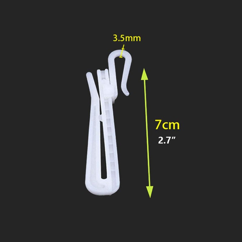 Ailejia 20 pcs Plastic Adjustable Pinch Pleat Hook Depth Pinch