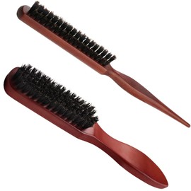 Sularpek Boar Bristle Brush, Teasing Hair Brush Boar Bristle Hair Brush Tail Comb, Hair Brushes with Boar Bristles Sleek Bun Brush, Soft Natural Bristles, for Hair and Beard Styling