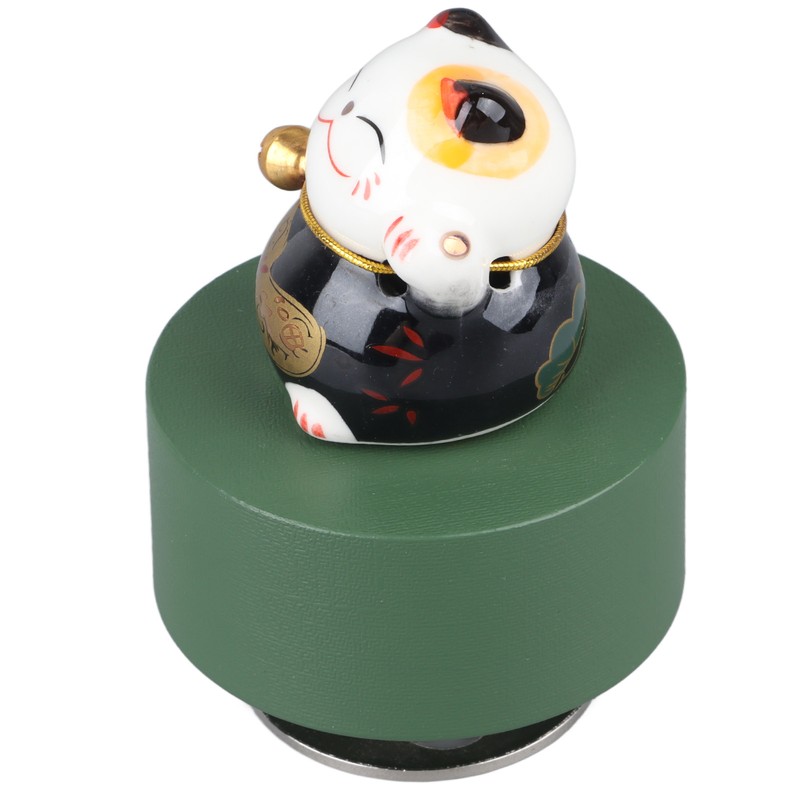 Music Box Round Shape Fortune Cat Style Pleasing Melody Exquisite