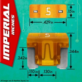 BioFuse Low Profile Mini ATT 100 Piece Automotive Commercial Car Fuse Assortment (99 LP-Mini Blade Fuses + Fuse Puller) 2A 3A 5A 7.5A 10A 15A 20A 25A 30A
