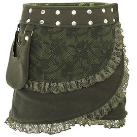 PUREWONDER SK240 Women's Fleece Winter Wrap Skirt, Green