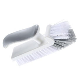 Tile Grout Scrub Brush, Curved End Bristles, Corner Scrub Brush, V Shaped Bristles for Shower and Bathroom (White Gray)
