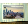 BEAUTIFUL PHOTO POST CARD SEATTLE SPACE NEEDLE & MT RAINIER