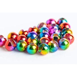 Blue Wing Olive Slotted Tungsten Beads for Fly Tying- 100 Pack (Rainbow, 4.6 mm (3/16"))