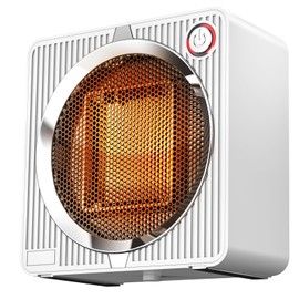 Electric Space Heater, 800W Portable Space Heaters for Indoor Use, PTC Ceramic Small Desk Heater, Overheating & Tip-Over Protection Mini Personal Heater for Offices Desk Camping White