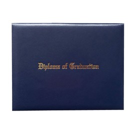 Certificate Cover Imprinted"Diploma of Graduation" Smooth Diploma Cover 8.5" x 11" Grad Days(Navy)