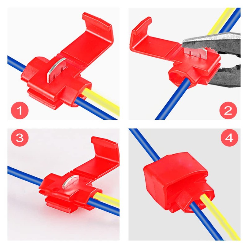 100 Pcs Lock Wire Connectors Blue Quick Splice Connector Terminals