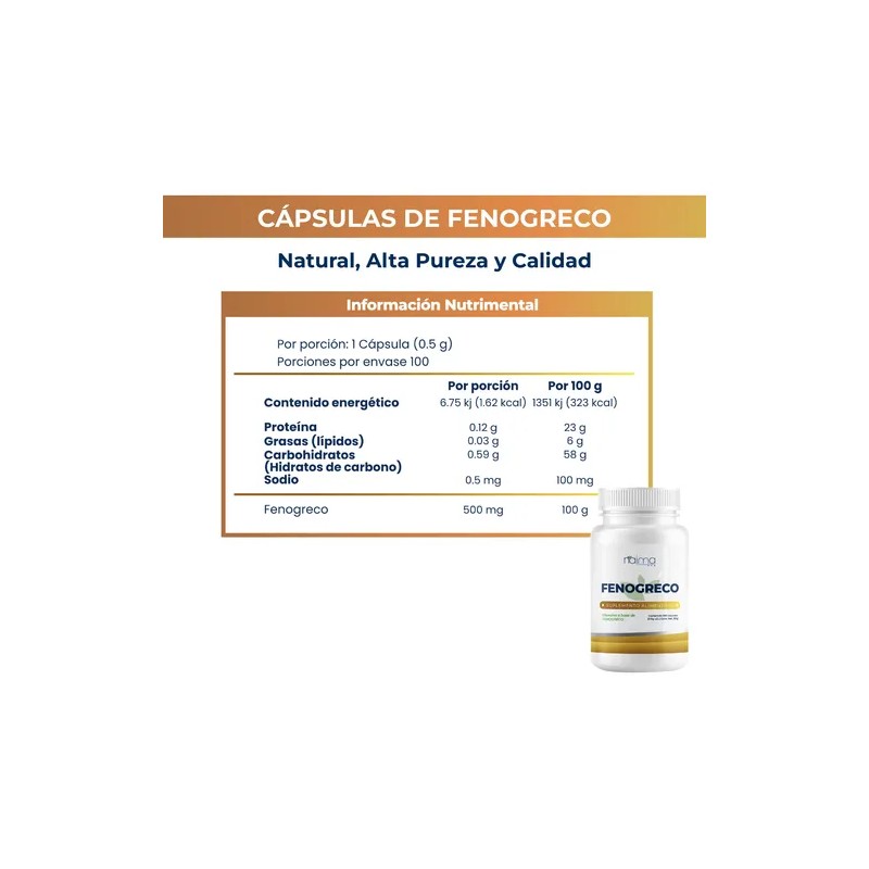 Fenogreco 500mg - 500 Cápsulas Pack Sin Sabor