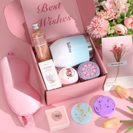 TuDou Birthday Pamper Gifts for Women, Unique Self Care Package Relaxation Spa Bath Set for Her, Wellbeing Get Well Soon Gifts for Women, Ladies Pamper Hampers Birthday Gifts for Mum, Sister, Friends, Wife