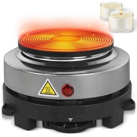 handysienda Hot Plate for Candle Making, Electric Hot Plate for Melting Wax, Black Heating Plate for Chocolate and Candy, Candle Making Supplies Accessories Kit