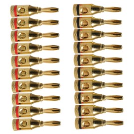 CAXUSD 20pcs Gold Plated Banana Plug Connectors Speaker Wire Adapters for Home Audio Live Events Studio Setups Compatibility for Enhanced Sound Clarity