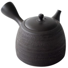 Tokocralabo Tokoname Ware 266288 Gyoko Kiln Teapot, Cera Mesh, Ceramic Tea Strainer, For One Person Approx. 9.8 fl oz (290 ml), Black Pine Skin Pattern, Green Tea, Japanese Tea, Made in Japan