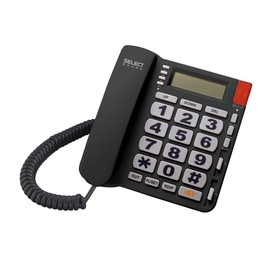 Select Sound | Teléfono Alámbrico con Numeros Grandes e identificador de Llamadas con función de Manos Libres para Casa U Oficina