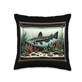 Kuhli Loach Fish Lover Freshwater Aquarium Fish Throw Pillow