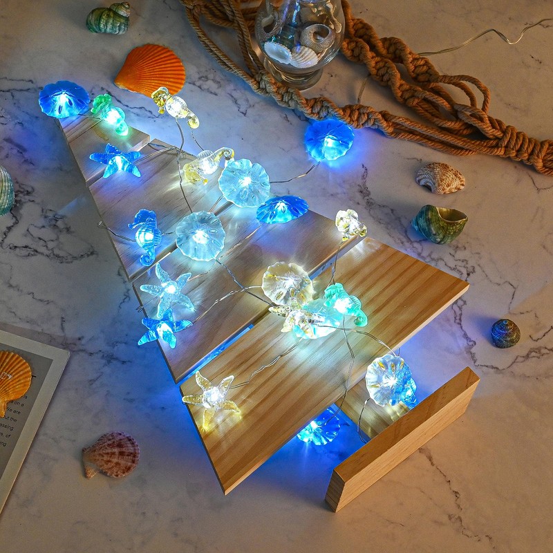 Haosonw Ocean Themed String Lights, 10FT 30 LED Starfish Seahorse