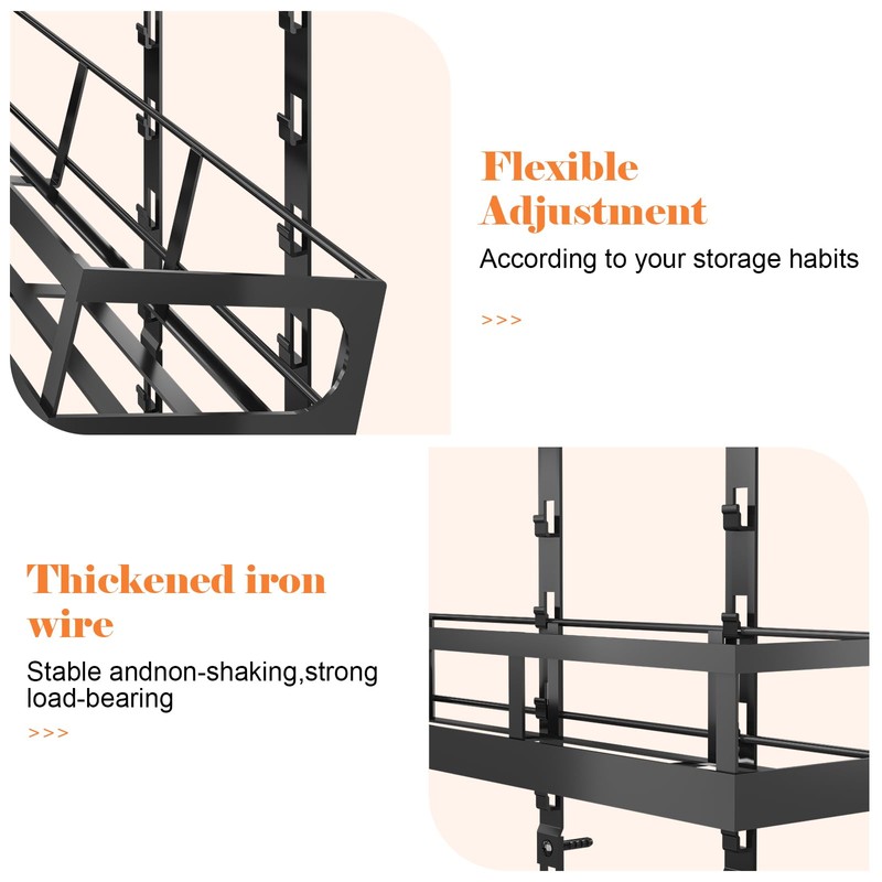 X-cosrack 8-Tier Adjustable Spice Rack – Wall-Mounted Space-Saving Organizer with