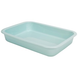 Elanze Designs Large 13 inch Stoneware Porcelain Baking Dish With Stainless Steel Rack, Ice Blue