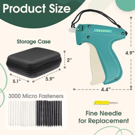 Eyryfui Clothing Tag Gun Kit with Fine Needle, Stitch Tag Gun Case, 1500 Black & 1500 White Fasteners for Garment Sewing, Fixing, Quilting, Stitching