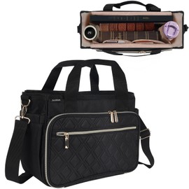 AHIBIO Large Bible Bag for Women, Multifunctional Bible Cover Case for Girls, Black Bible cover with Shoulder Strap, Tote Bag Case for Bible Carrying