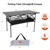 Opliy Portable Folding Camping Table for 4-6 Persons Aluminum Collapsible